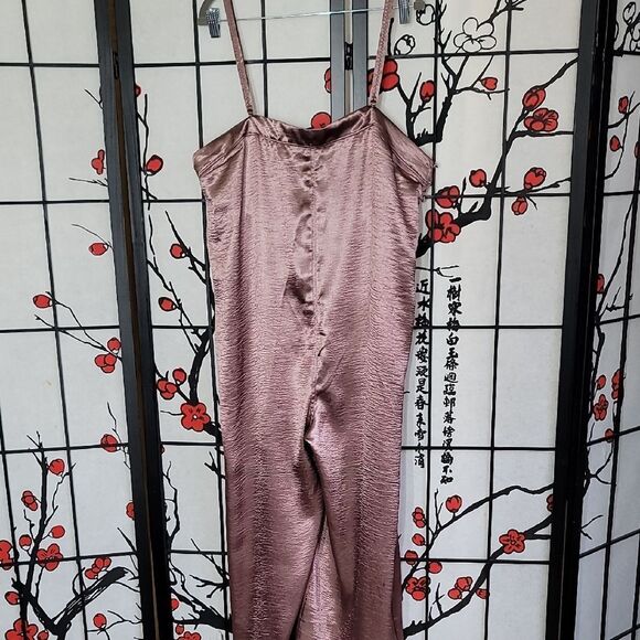 Free People Oh My Shine Satin Romper Jumpsuit - Picture 2 of 12